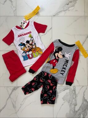 (2) Disney Mickey & Friends Kids Pajama Sets